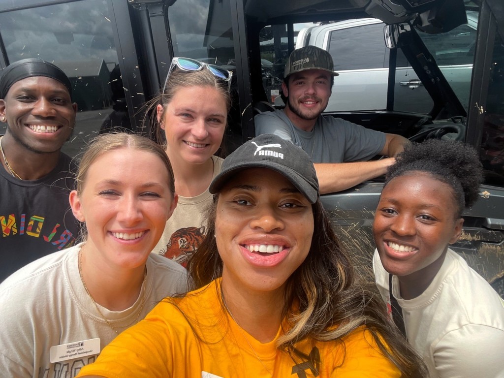 Selfie of 4 young female and 2 young male OT students